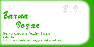 barna vozar business card