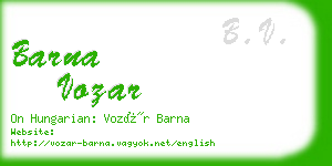 barna vozar business card